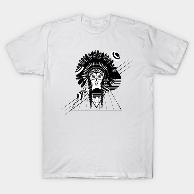 Angry indian female warrior T-Shirt by AnnArtshock